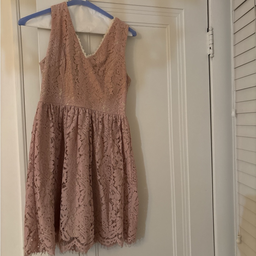 Elegant Pink Lace Kids Dress